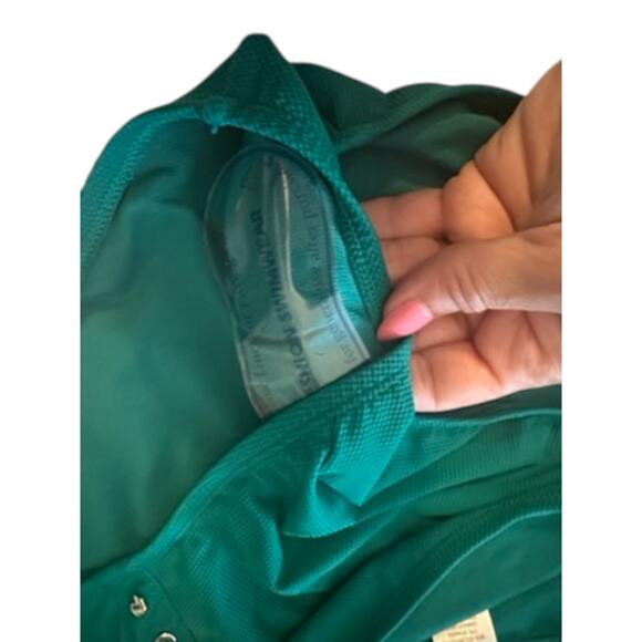 Green Textured X Tie Back High Waist Bikini Women's Large 12-14 New - Picture 10 of 11